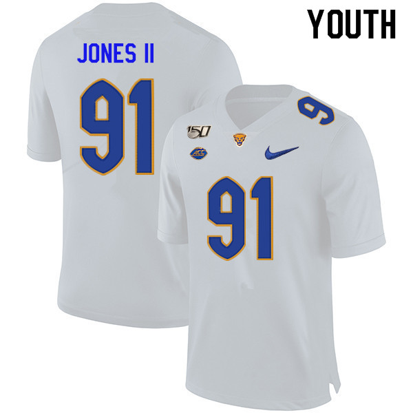 2019 Youth #91 Patrick Jones II Pitt Panthers College Football Jerseys Sale-White